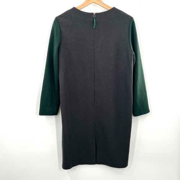 Demian shift wool feel futuristic dress green career business bling gray M - Picture 10 of 12
